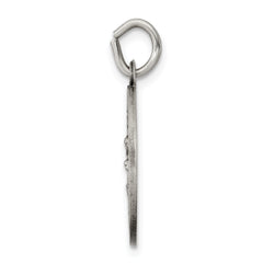 Sterling Silver 925 Our Lady Medal with Antiqued Finish Vintage Charm