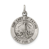 Sterling Silver Antiqued Our Lady of Fatima Medal