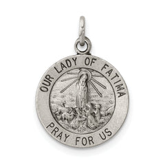 Sterling Silver Antiqued Our Lady of Fatima Medal
