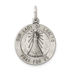 Sterling Silver Antiqued Our Lady of Loreto Medal