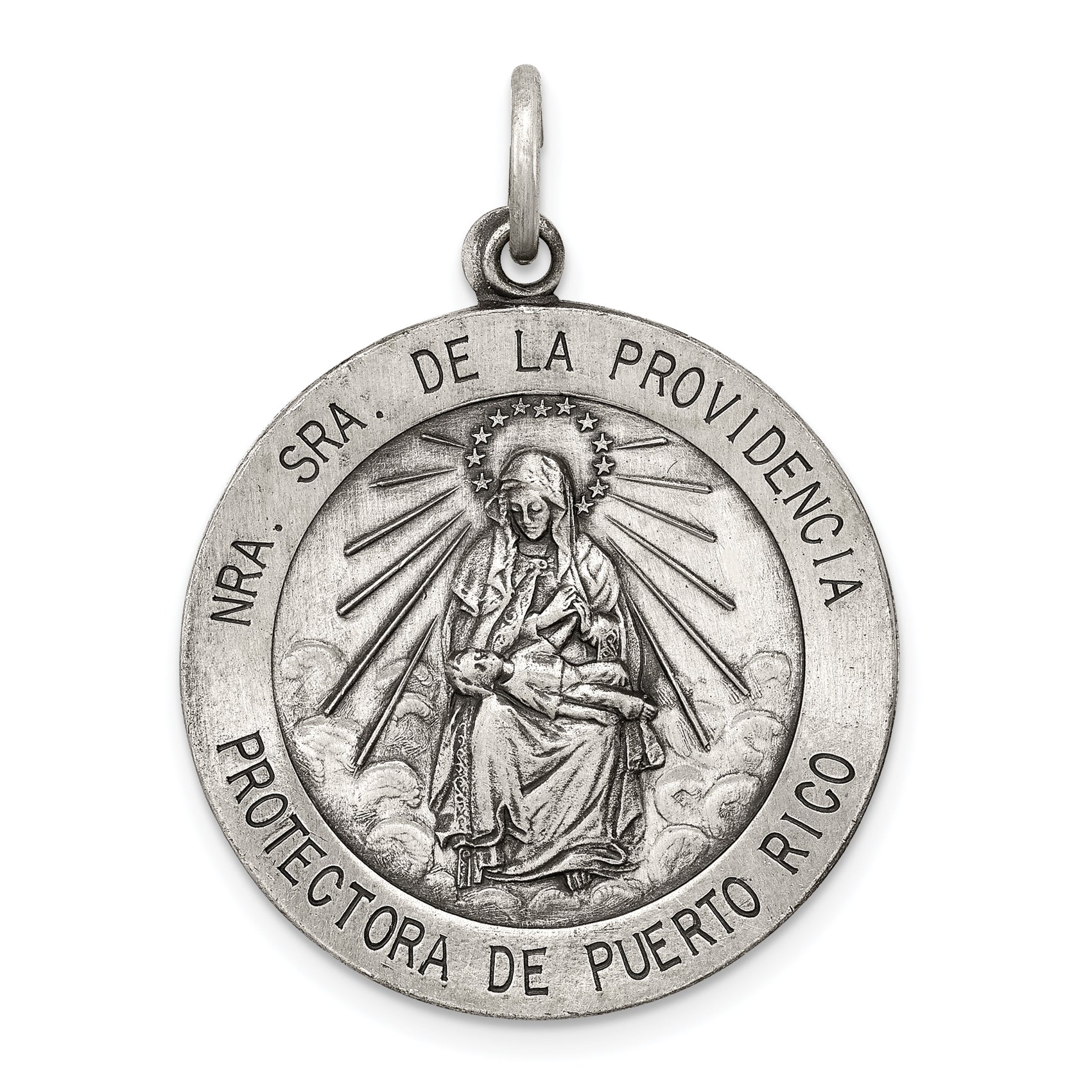 Sterling Silver Antiqued De La Providencia Medal