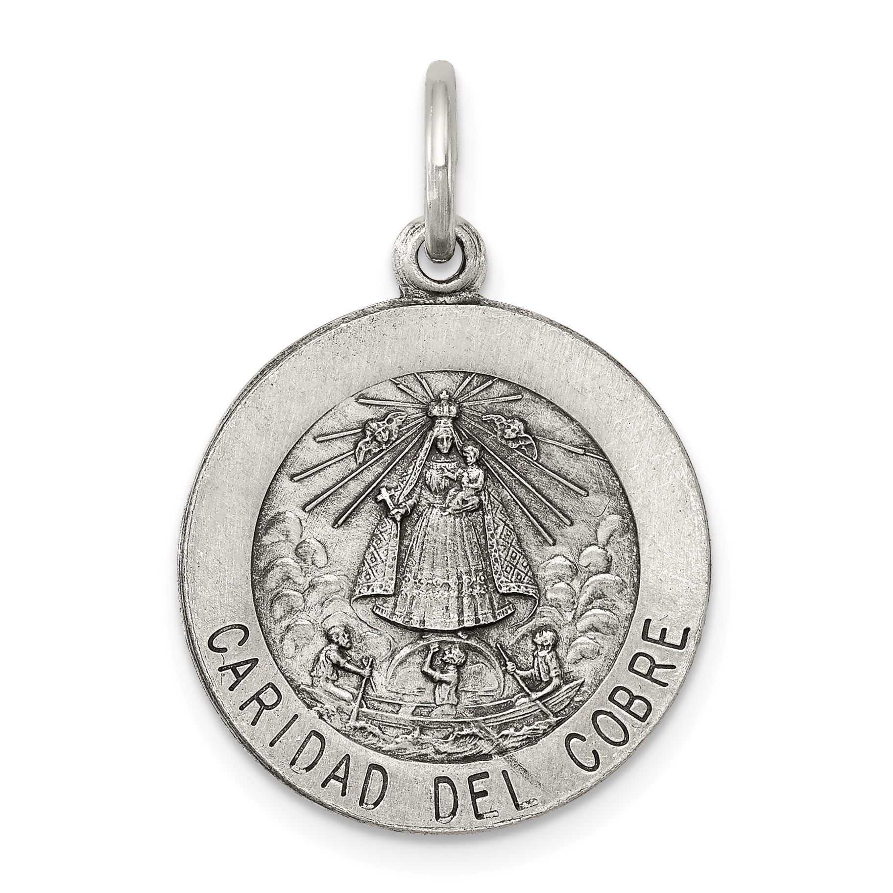 Sterling Silver Antiqued Caridad del Cobre Medal