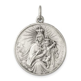 Sterling Silver Antiqued Our Lady of the Holy Scapular Medal