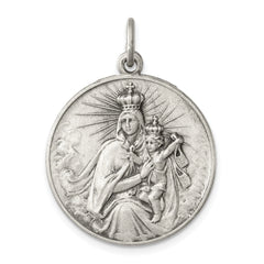 Sterling Silver Antiqued Our Lady of the Holy Scapular Medal