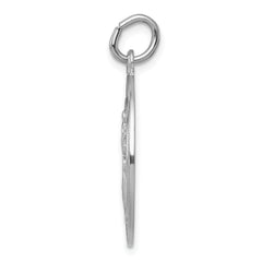 Sterling Silver Rhodium-Plated Saint Christopher Pendant with Polished Finish