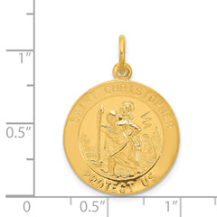 24k Gold-Plated Sterling Silver St. Christopher Medal Pendant