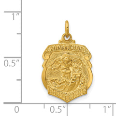 24K Gold-Plated Sterling Silver Saint Michael Medal Polished & Engravable