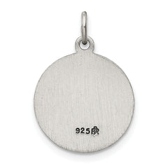 Sterling Silver 925 Saint Jude Medal Antiqued Solid Pendant