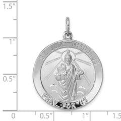 Sterling Silver 925 Saint Jude Thaddeus Polished Medal Charm