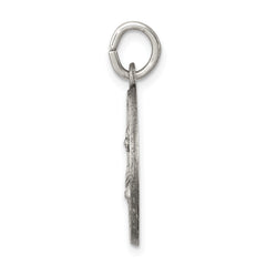 Sterling Silver 925 Saint Lucy Antiqued Medal Pendant Vintage Inspired Jewelry