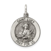 Sterling Silver Antiqued Saint Lucy Medal