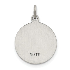 Sterling Silver 925 Saint Luke Medal Pendant with Antiqued Finish