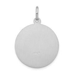 Sterling Silver Saint Anthony Medal with Polished Rhodium Finish
