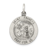 Sterling Silver Antiqued Saint Francis Medal