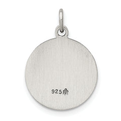 Sterling Silver 925 Antiqued Saint Francis Medal Pendant Solid Die-Struck