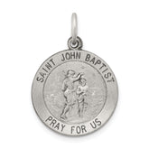 Sterling Silver Antiqued Saint John the Baptist Medal