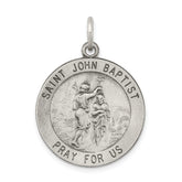 Sterling Silver Antiqued Saint John the Baptist Medal