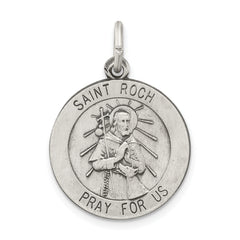 Sterling Silver Antiqued Saint Roch Medal
