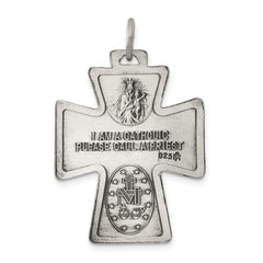 Antiqued Sterling Silver Reversible 4-Way Medal Pendant