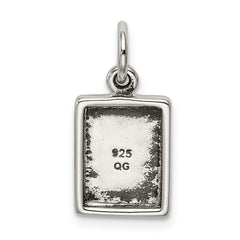 Sterling Silver 925 Antiqued Holy Bible Charm Vintage Inspired Pendant