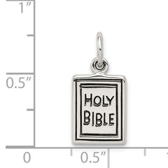 Sterling Silver 925 Antiqued Holy Bible Charm Vintage Inspired Pendant