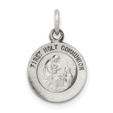 Sterling Silver Antiqued First Holy Communion Medal