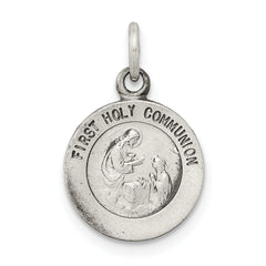 Sterling Silver Antiqued First Holy Communion Medal