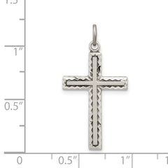 Antiqued Sterling Silver Cross Charm Vintage Inspired Pendant