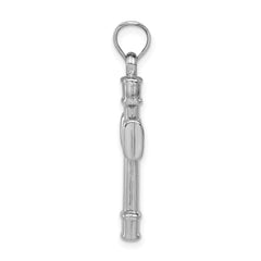 Reversible 925 Sterling Silver Cross Pendant with Rhodium 3D Design