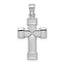 Sterling Silver Rhodium-plated Hollow Reversible Cross Pendant
