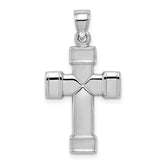 Sterling Silver Rhodium-plated Hollow Reversible Cross Pendant