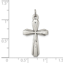 Sterling Silver 925 Cross Pendant with Polished Antique Finish