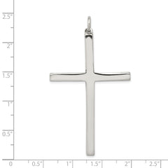 Sterling Silver 925 Polished Latin Cross Pendant with Anti-Tarnish Finish