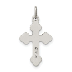 Sterling Silver 925 Antiqued Budded Cross Charm Vintage Appeal