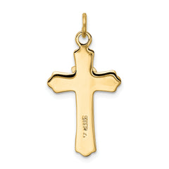 Sterling Silver 18k Gold-Plated Dove Cross Charm Elegant Themed Pendant
