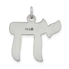 Sterling Silver 925 Chai Pendant with Antiqued Finish Vintage Charm