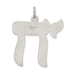 Sterling Silver 925 Chai Pendant with Polished Palladium Finish