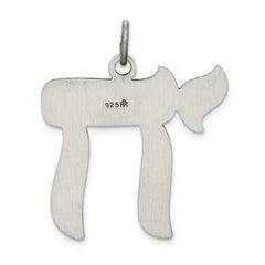 Sterling Silver 925 Antiqued Chai Pendant Elegant Vintage Inspired Jewelry