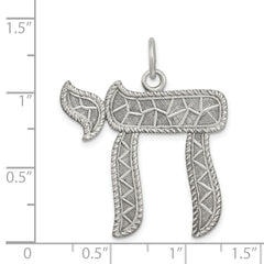 Sterling Silver 925 Antiqued Chai Pendant Elegant Vintage Inspired Jewelry