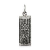 Sterling Silver Antiqued Mezuzah Pendant