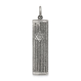 Sterling Silver Antiqued Mezuzah Pendant
