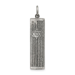 Sterling Silver Antiqued Mezuzah Pendant