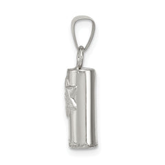 Sterling Silver Mezuzah Pendant with Polished Palladium-Plated Finish