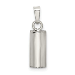 Sterling Silver Mezuzah Pendant with Polished Palladium-Plated Finish