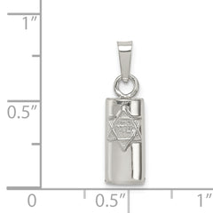 Sterling Silver Mezuzah Pendant with Polished Palladium-Plated Finish