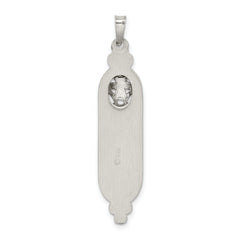 Sterling Silver 925 Mezuzah Pendant with Polished Palladium Finish