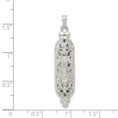 Sterling Silver 925 Mezuzah Pendant with Polished Palladium Finish