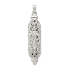 Sterling Silver Fancy Mezuzah Pendant