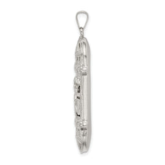 Sterling Silver 925 Mezuzah Pendant with Polished Palladium Finish