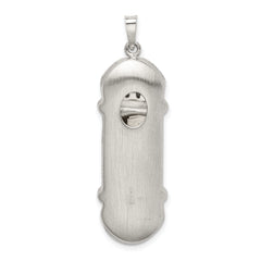 Sterling Silver 925 Mezuzah Pendant with Polished Palladium Finish